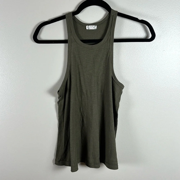 Free People Ribber Swing Olive Green Tank Top - Picture 1 of 7
